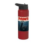Paws Cat Mouse Funny Saying Meme Kitten Men Women Kid Stainless Steel Insulated Water Bottle