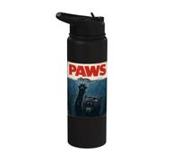 Paws Cat Mouse Funny Saying Meme Kitten Men Women Kid Stainless Steel Insulated Water Bottle