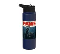 Paws Cat Mouse Funny Saying Meme Kitten Men Women Kid Stainless Steel Insulated Water Bottle
