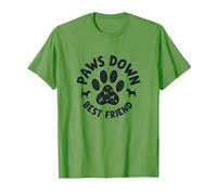 Paws Down Best Friend Dog Lover Paw Camiseta, Hombre, Hierba, S
