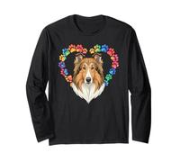 Paws Dye Heart Collie Collies Manga Larga