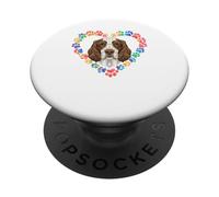 Paws Dye Heart English Springer Spaniel PopSockets PopGrip Adhesivo
