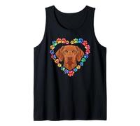 Paws Dye Heart Hungarian Vizsla Magyar Vizslas Camiseta sin Mangas