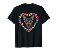 Paws Dye Heart Miniature Pinscher Camiseta
