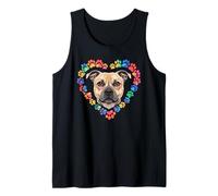 Paws Dye Heart Staffordshire Bull Terrier Staffy Camiseta sin Mangas