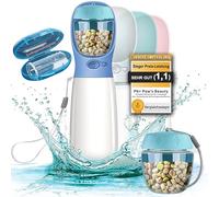 Paws Elegance Bebedero Perro Portatil 550ml | Botella Agua Perro Apta para Lavavajillas y a Prueba de Fugas con Recipiente para Comida de 100g y Cepillo de Dientes