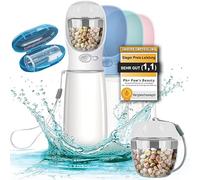 Paws Elegance Bebedero Perro Portatil 550ml | Botella Agua Perro Apta para Lavavajillas y a Prueba de Fugas con Recipiente para Comida de 100g y Cepillo de Dientes