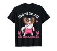 Paws For The Cure Papillon Dog Concientización sobre el cáncer de Mama 2026 Camiseta