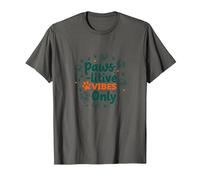 Paws-itive Vibes Only Dog Lover Camiseta, Hombre, Asfalto, M