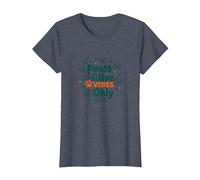 Paws-itive Vibes Only Dog Lover Camiseta, Mujer, Azul Jaspeado, XL