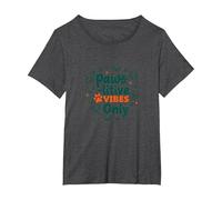 Paws-itive Vibes Only Dog Lover Camiseta, Mujer Tallas Grandes, Jaspeado Oscuro, 1XL Grande