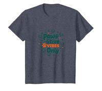 Paws-itive Vibes Only Dog Lover Camiseta, Niños, Azul Jaspeado, 8 años