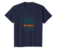 Paws-itive Vibes Only Dog Lover Camiseta, Niños, Azul Marino, 12 años