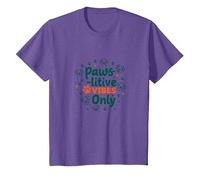 Paws-itive Vibes Only Dog Lover Camiseta, Niños, Morado Jaspeado, 4 años