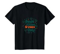 Paws-itive Vibes Only Dog Lover Camiseta, Niños, Negro, 6 años