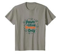 Paws-itive Vibes Only Dog Lover Camiseta, Niños, Pizarra, 8 años