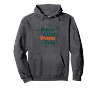 Paws-itive Vibes Only Dog Lover Sudadera con Capucha, Unisex para Adultos, Jaspeado Oscuro, XL