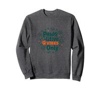 Paws-itive Vibes Only Dog Lover Sudadera, Unisex para Adultos, Jaspeado Oscuro, XXL
