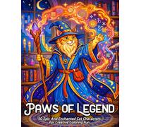Paws of Legends: Cat Coloring Book for Adults and Teens, 50 Epic and Enchanted Cat Characters for Creative Coloring Fun Featuring Legendary, Mythical, ... Figures & Heroes Reimagined as Cats.