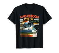 Paws on books eyes on treats Camiseta
