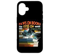 Paws on books eyes on treats Carcasa para iPhone 16
