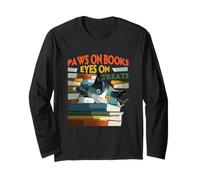 Paws on books eyes on treats Manga Larga