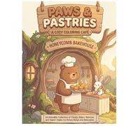 Paws & Pastries: A Cozy Coloring Café: An Adorable Collection of Chubby Bears, Bunnies, and Sweet Treats for Stress Relief and Relaxation