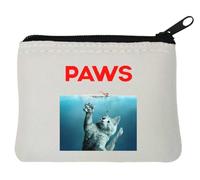 Paws Poster Parody Kitty Attacks - Monedero de neopreno (10 x 11 cm), color blanco, White, Talla única