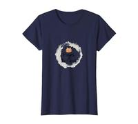 Paws & Reflect: Cita inspiradora de los Amantes de los Gatos conscientes Camiseta, Mujer, Azul Marino, S
