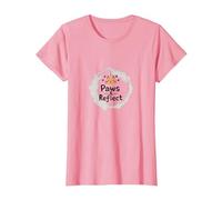 Paws & Reflect: Cita inspiradora de los Amantes de los Gatos conscientes Camiseta, Mujer, Rosado, 3XL