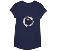 Paws & Reflect: Cita inspiradora de los Amantes de los Gatos conscientes Camiseta, Niñas, Azul Marino, M