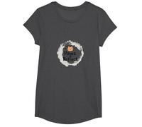 Paws & Reflect: Cita inspiradora de los Amantes de los Gatos conscientes Camiseta, Niñas, Jaspeado Oscuro, S
