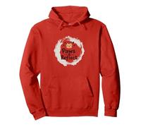Paws & Reflect: Cita inspiradora de los Amantes de los Gatos conscientes Sudadera con Capucha, Unisex para Adultos, Rojo, XXL