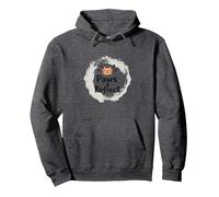 Paws & Reflect: Cita inspiradora de los Amantes de los Gatos conscientes Sudadera con Capucha, Unisex para Adultos, Jaspeado Oscuro, M