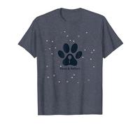 Paws & Reflect: Logotipo caprichoso para el Cuidado de Mascotas Camiseta, Hombre, Azul Jaspeado, 6XL