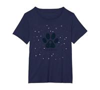 Paws & Reflect: Logotipo caprichoso para el Cuidado de Mascotas Camiseta, Mujer Tallas Grandes, Azul Marino, 2XL Grande