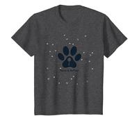 Paws & Reflect: Logotipo caprichoso para el Cuidado de Mascotas Camiseta, Niños, Jaspeado Oscuro, 3 años