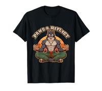 Paws & Reflect Meditando Hombre Lobo Yoga Zen Vibes Camiseta