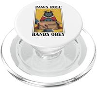 Paws Rule Hands Obey Cat Lover Cat en Caja, Divertido Gato PopSockets PopGrip para MagSafe