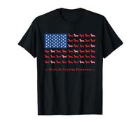 Paws Stripes 4th July Flag Black Long Haired Dachshund Lover Camiseta