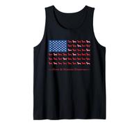 Paws Stripes 4th July Flag Black Long Haired Dachshund Lover Camiseta sin Mangas