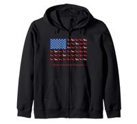Paws Stripes 4th July Flag Black Long Haired Dachshund Lover Sudadera con Capucha
