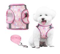 PawSailor Arnés de Perro Mediano Ajustable Transpirable Ligero con Correa, Arnes Chaleco Antiescape,Antitirones Reflectante con Seguridad, Easy Walk para Todas Las Estaciones, Rosa M