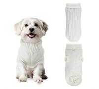 PawSailor Clásico Suéter de Cable para Perros Pequeños Jersey Perro Navideño Cuello Alto Suave Cálido Ropa de Mascotas Invierno para Cachorros y Gatos, Chihuahuas, Yorkshire, Blanco S