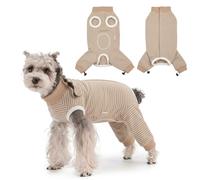 PawSailor Traje de recuperación ajustable para perros con cordón en la pierna trasera, mangas quirúrgicas para perros machos hembras, mameluco para perros postoperatorios, evita lamer, cubierta de