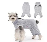 PawSailor Traje de recuperación de cirugía ajustable para perros con cordón para la pierna trasera, mangas quirúrgicas para perros machos hembras, mameluco para perros postoperatorios, evita lamer