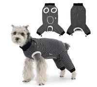 PawSailor Traje de recuperación de cirugía ajustable para perros con cordón para la pierna trasera, mangas quirúrgicas para perros machos hembras, mameluco para perros postoperatorios, evita lamer