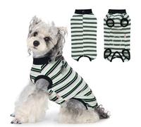 Pawsailor Traje de Recuperación Quirúrgica para Perros a Rayas Body Postoperatorio Perro Hembra Macho Camiseta Recuperación Pijama Cachorro, Protección de Heridas Alternativa de Cono, Negro XS