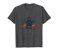 Pawsitive Actitud Perro Amante Mascota Camiseta, Hombre, Jaspeado Oscuro, M