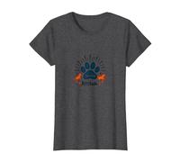 Pawsitive Actitud Perro Amante Mascota Camiseta, Mujer, Jaspeado Oscuro, L